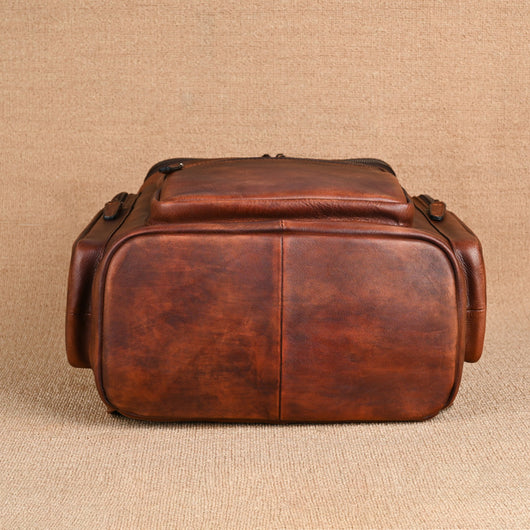 Mochila de Cuero Genuino Doble Capa para Hombre - Ideal para Viajes y Aventuras - Image 15
