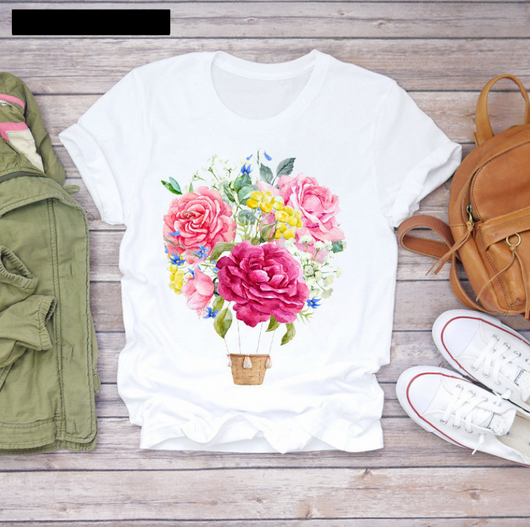 Blusa Suelta con Estampado para Mujer - Cuello Redondo - Image 10
