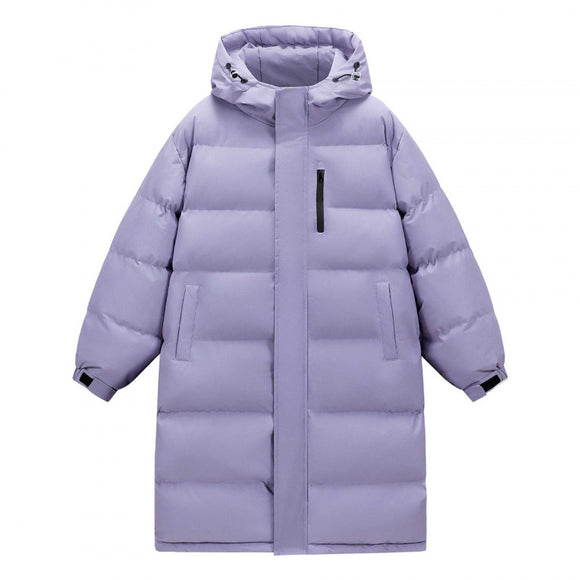Abrigo Largo para Invierno con Cuello de Pelaje Acolchado