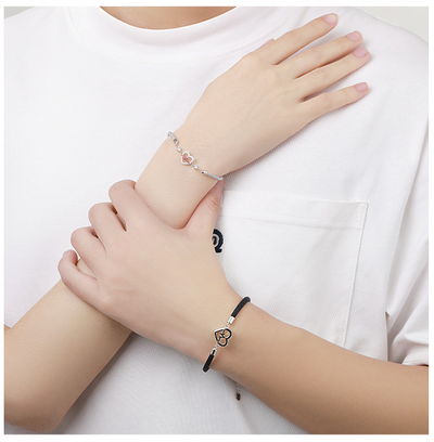 Pulsera de Plata S925 con Diseño de Latido Cardíaco para Parejas - Image 4