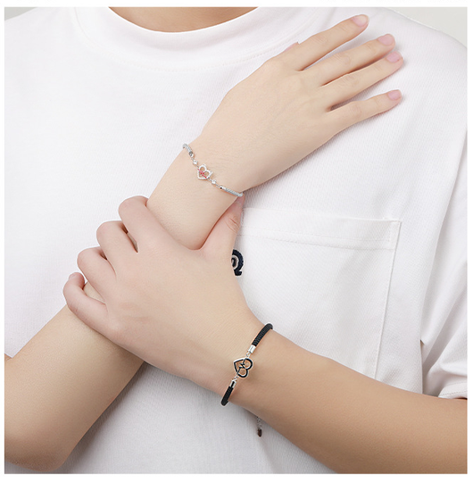 Pulsera de Plata S925 con Diseño de Latido Cardíaco para Parejas - Image 4