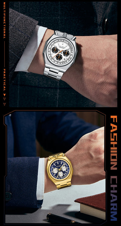 Reloj de Pulsera Multifunción Retro con Correa de Acero Inoxidable - Image 19