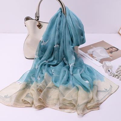 Pañuelo de Tul Qianli Jiangshan Tu para Mujer - Image 3