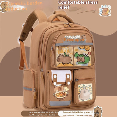 Mochila Escolar Infantil Delfín y Capibara - Diseño Animado - Image 9