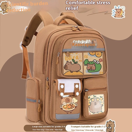 Mochila Escolar Infantil Delfín y Capibara - Diseño Animado - Image 9