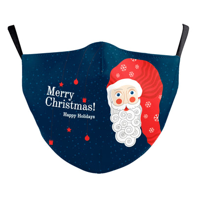 Christmas dust mask with a cartoon kitten in a Santa hat singing carols next to a decorated Christmas tree. - Image 19