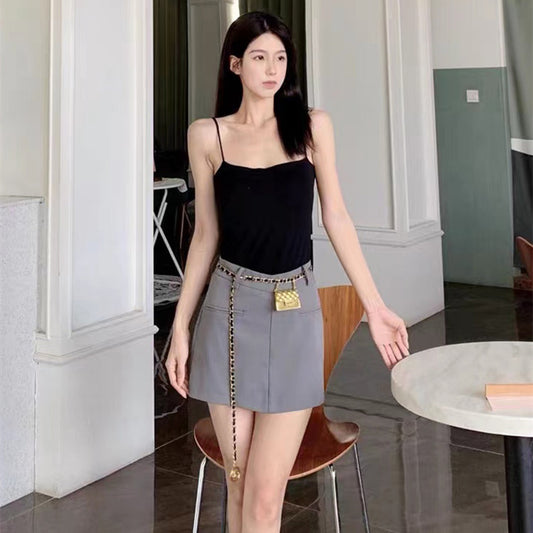 Cadena de Cintura Metálica Xiao Xiang Feng - Accesorio Elegante para Falda y Suéter