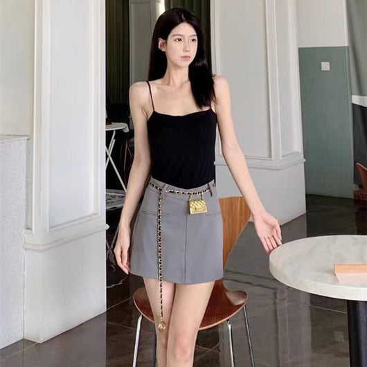 Cadena de Cintura Metálica Xiao Xiang Feng - Accesorio Elegante para Falda y Suéter