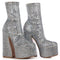 Botines Cortos con Strass Brillantes para Mujer