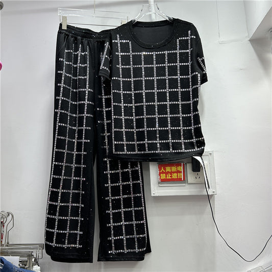 Conjunto de Dos Piezas: Pantalón Ancho Recto y Blusa Premium para Mujer