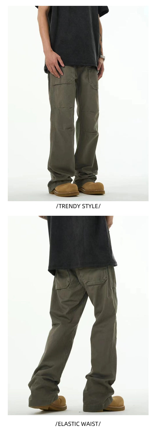 Pantalón Overol Holgado Gris Verdoso para Hombre - Estilo Casual Versátil - Image 11