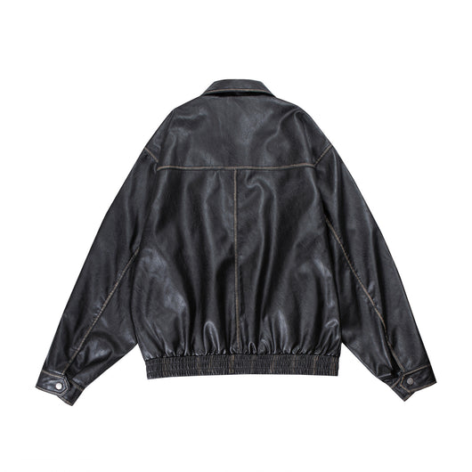 Chaqueta de Cuero PU con Solapa para Motociclista - Image 12