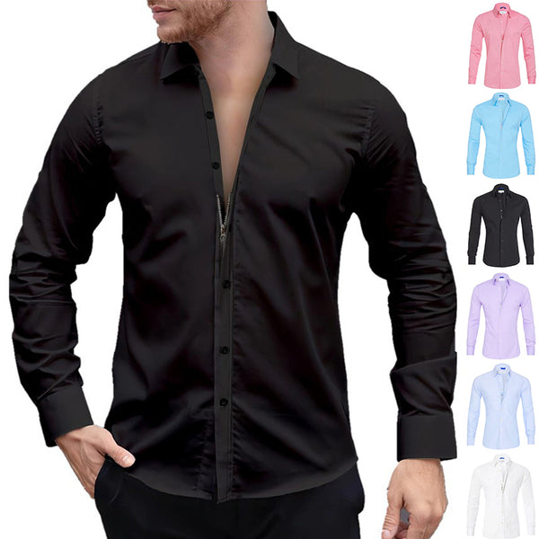 Camisa Casual con Cierre y Botones - Diseño Moderno para Hombre