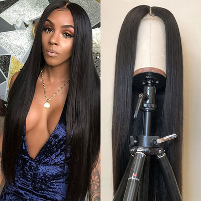 Peluca de Cabello Liso Largo Medio para Mujeres