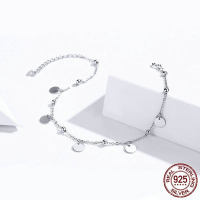 Pulsera de Tobillo Plata 925 Chapada en Oro Blanco - Image 4