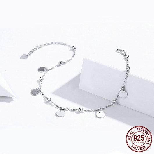 Pulsera de Tobillo Plata 925 Chapada en Oro Blanco - Image 4