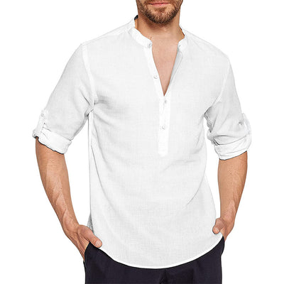 Camisa Juvenil de Algodón y Lino para Hombre - Image 6