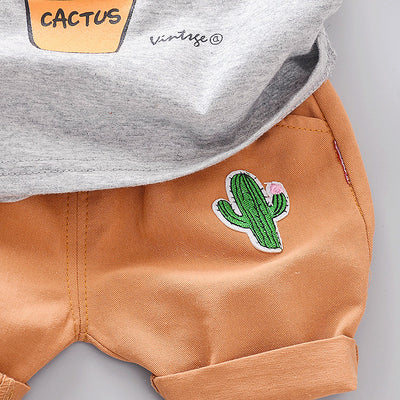 Conjunto de Camiseta de Algodón Puro con Diseño de Cactus para Niños y Niñas - Image 5