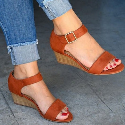 Sandalias Cuña Mujer Talla Grande con Correa Hebilla - Image 14