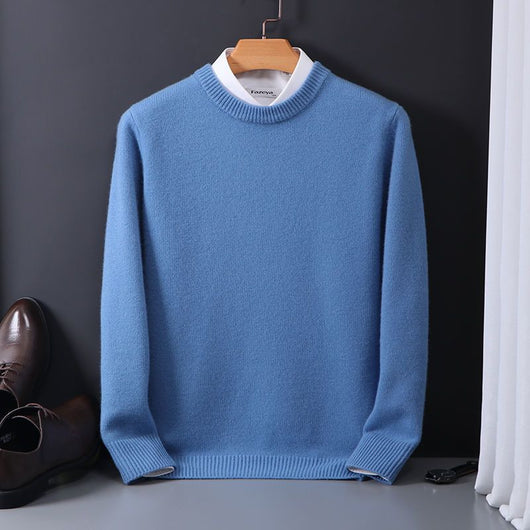 Suéter Holgado para Hombre Cuello Redondo Tejido Base Oversized