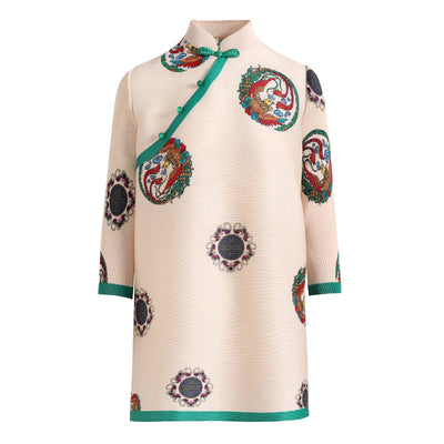 Blusa Cheongsam Retro Estampada Talla Grande para Mujer - Image 4