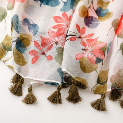 Pañuelo de Seda Estampado Flores Vintage para Mujer - Image 7