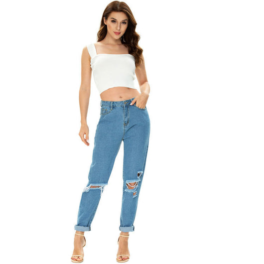 Pantalones Vaqueros Rotos Talla Grande para Verano - Image 2
