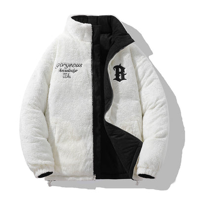 Abrigo Reversible para Hombre de Cachemira Sintética y Cuello Alto - Image 7