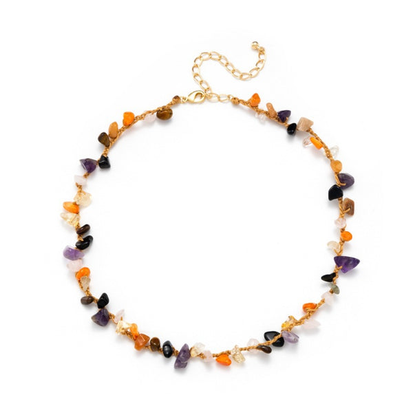 Collar de Piedra de Playa y Cuerda de Cáñamo Tejida a Mano - Image 2