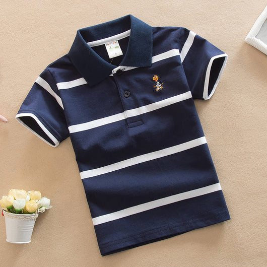 Polo Manga Corta Estilo Universitario para Niños - Image 6