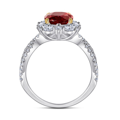 Anillo de Plata S925 Rubi Dulce con Diseño Personalizado - Image 4