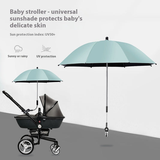 Sombrilla Parasol UV para Cochecito de Bebé - Protección Solar Negra