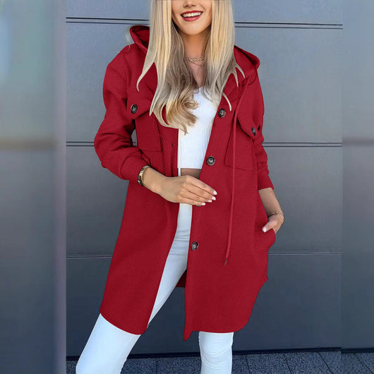 Chaqueta de Twill con Capucha y Bolsillos para Otoño e Invierno - Image 3