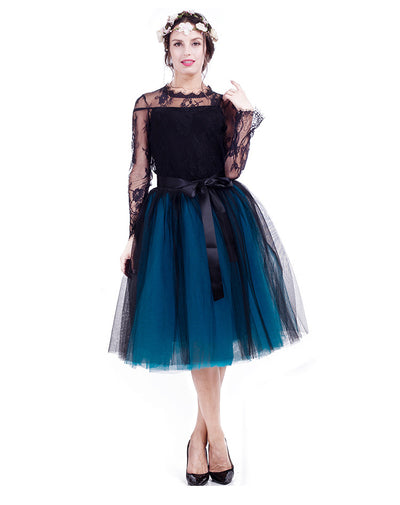 Falda Tutú Bicolor Elegante con Velo - Image 11