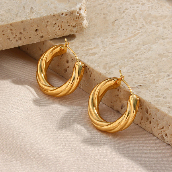 Aretes Argollas Twisted Denisse