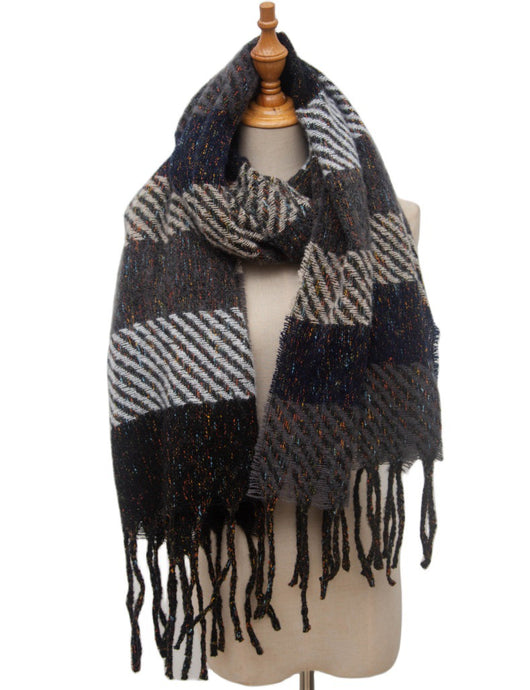 Bufanda Unisex a Rayas con Borlas - Cuello Cálido Europeo y Americano - Image 27
