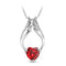 Hearts and Arrows Angel Wings Crystal Necklace Rojo