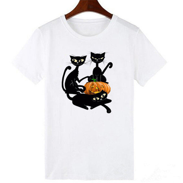 Camiseta Negra Estampado Patitas de Gato - Diseño Europeo Manga Corta - Image 5