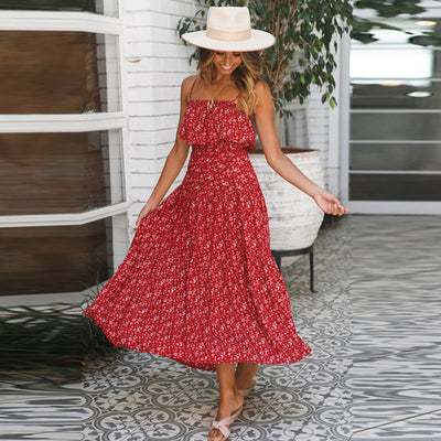 Vestido Bohemio con Tirantes y Estampado Volantes - Image 5