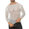 Polera Manga Larga Transparente de Punto Fino para Hombre