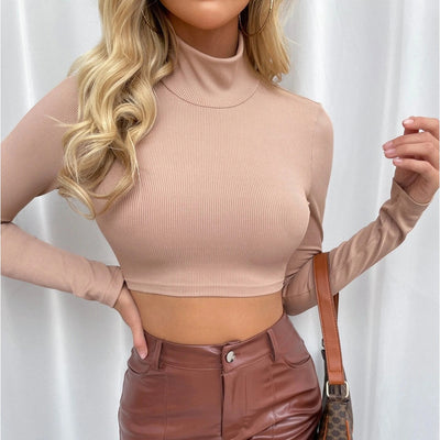 Blusa Elegante Escote Espalda Descubierta Cuello Alto Ajustada - Image 10