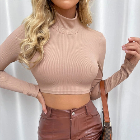 Blusa Elegante Escote Espalda Descubierta Cuello Alto Ajustada - Image 10