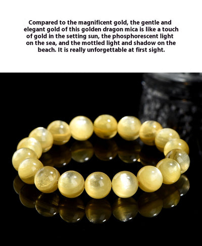 Pulsera de Cuentas Redondas Dragón Dorado con Mica Amarilla - Image 7