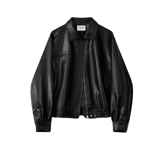 Chaqueta de Cuero Marrón Clásica - Estilo Otoñal Trendy - Image 9