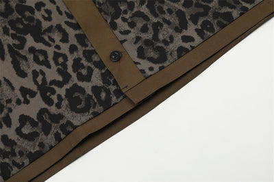 Camisa Suelta Estampado Leopardo Manga Corta Hombre Europeo Americano - Image 4