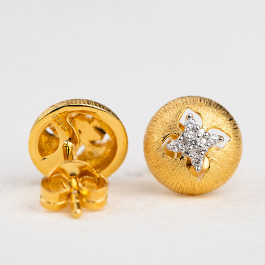 Aretes Redondos Zirconia Brillante Estilo Palacio Vintage - Image 9