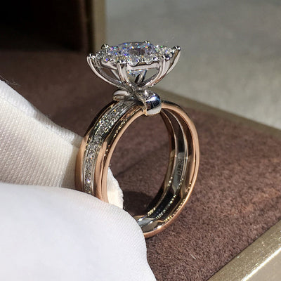 Anillo de Compromiso Bicolor con Zirconia Cúbica - Image 7