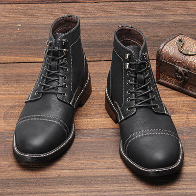 Botas de Cuero Vintage para Hombre - Estilo Casual - Image 18