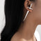 Trendy Hip Hop Rojo Water Drop Cross Earrings Plateado