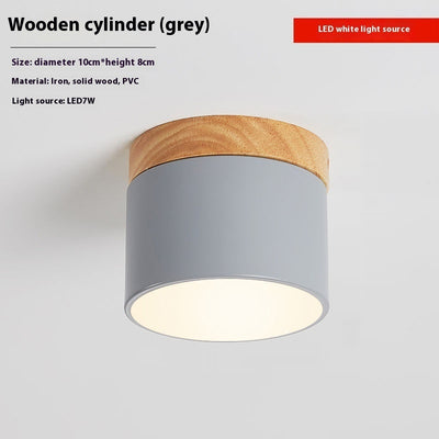 Lámpara de Madera Maciza para Pasillo y Balcón - Diseño Minimalista Macaron - Image 4